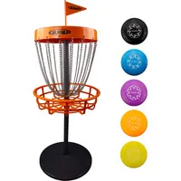 Guru Disc Golf Mini Basket Set inkl. 5 Scheiben - Mini Disc Golf Korb-Set mit 5 Scheiben, ideal für Spaß im Freien und perfektes Training für alle Altersgruppen.