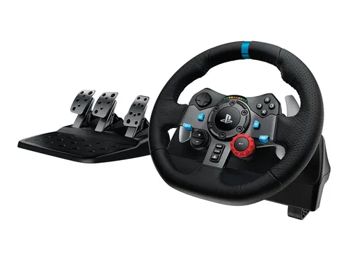 Logitech G G29 Driving Force Racing Wheel - Real Force Feedback, handgenähtes Leder und Edelstahl-Schalthebel für authentisches Racing auf PS5, PS4 und PC