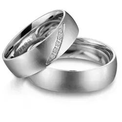 MARRYA Trauring Edelstahl Ringe Trauringe Eheringe Partnerringe silberfarben 52