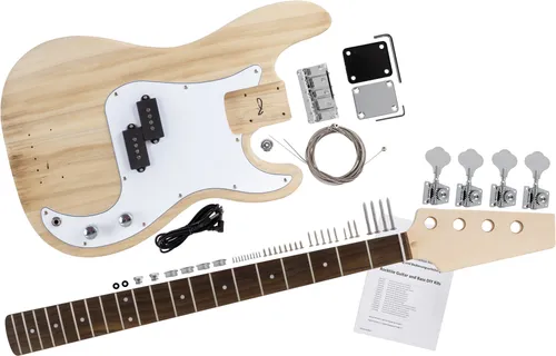 Rocktile DIY PB Bausatz E-Bass - Do-it-yourself E-Bass für kreative Musiker - Gitarren Bausatz im PB-Style, Korpus aus leichtem Paulownia, ideal für DIY-Enthusiasten, inklusive aller notwendigen Teile für den Bau deines eigenen E-Basses.