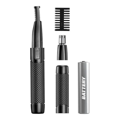 WAHL Manscaper® 2 in 1 Augenbrauen- und Nasenhaartrimmer - Gesichtshaartrimmer mit DualTech-Trimmkopf für präzises Trimmen von Augenbrauen und Nasenhaaren, kabellos und abwaschbar für eine einfache Reinigung.