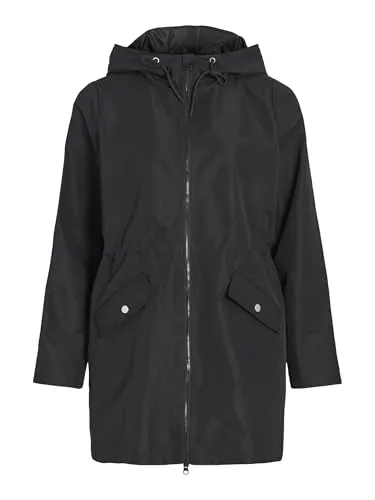 Vila VITALLY L/S Water Repellent Jacket-NOOS - Regenjacke für Damen mit Kapuze, praktischen Seitentaschen und Reißverschluss, perfekt für nasse Tage.