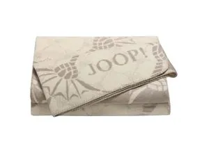 Joop! Wohndecke Cornflower Double 150x200 cm - Elegante Wohndecke in Weiß, Hellgrau und Beige mit abstraktem Design. Hergestellt in Deutschland, pflegeleicht und mit Kettelrand. Ideal für gemütliche Stunden.