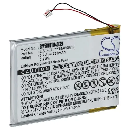 vhbw Akku kompatibel mit Sony NWZ-S615F, NWZ-S616, NWZ-S616F, NWZ-S618 MP3-Player Musik Player (750mAh, 3,7V, Li-Polymer)