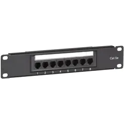 DSIT Serverschrank Patchpanel 10", 8-fach UTP Patchpanel CAT 5e - Servergehäuse mit 10" Format, 1 HE und 8 Ports für eine übersichtliche und einfache Netzwerkverkabelung im Serverschrank.