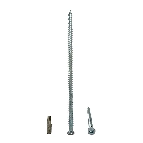  10 Stück) Verzinkter Stahl 7,5 x 182 mm Betonrahmenschrauben Holzschrauben Torxkopf Mauerwerk Schraube Flachkopf (10, 7,5 x 182 mm