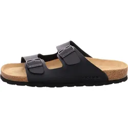 Rohde Pantoletten Alba Herren Schwarz 47 EU - Klassische Herren-Pantoletten aus Synthetik und Leder, ideal für den täglichen Gebrauch. Mit rutschfester Sohle und atmungsaktivem Fußbett für optimalen Komfort.