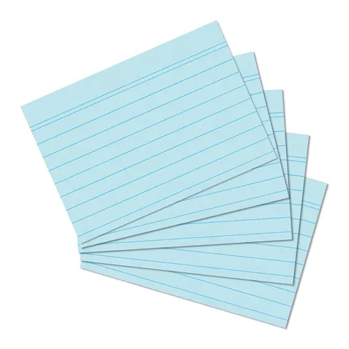 Herlitz Karteikarten DIN A7 liniert blau 100 Karten