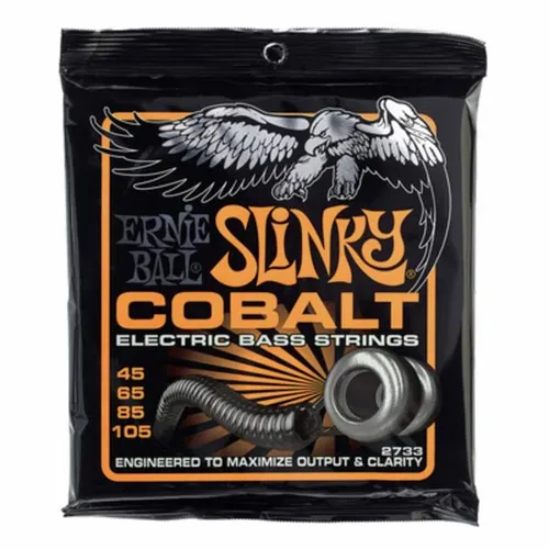 Ernie Ball Hybrid Slinky Cobalt E-Bass-Saiten 45–105 - Gitarren- & Bass-Zubehör mit Cobalt-Technologie für stärkeren Bass und klare Höhen, ideal für professionelle Musiker.