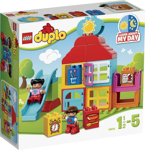 LEGO® DUPLO® Mein erstes Spielhaus 10616 - Lego Spielzeug für Kleinkinder, inklusive 2 Figuren und einem leicht zu bauenden Spielhaus mit Rutsche, fördert spielerisch erste Baufertigkeiten und Rollenspiele.