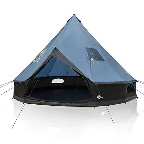 your GEAR Zelt Ravello - Familien-Tipizelt für 4-8 Personen - Geräumiges Campingzelt mit 5000 mm Wassersäule und UV 50+ Schutz, ideal für Familien. Schneller Aufbau und komfortable Stehhöhe – perfekt für unvergessliche Outdoor-Abenteuer!
