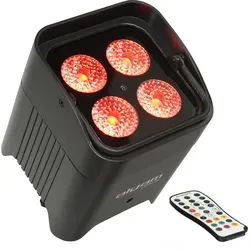 Algam Lighting EVENTPAR412-HEX-IP Akku LED Scheinwerfer - Licht & Bühne - Kabelloser LED Scheinwerfer mit IP65-Schutz, ideal für Außeneinsätze, bis zu 20 Stunden Betriebsdauer in festem Farbmodus, integriertes Wireless DMX für einfache Steuerung.