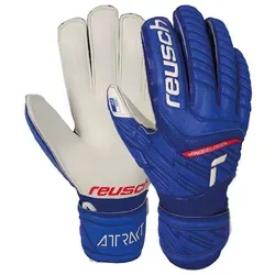 Reusch Attrakt Grip Finger Support Junior Torwarthandschuhe - Torwarthandschuhe für Kinder mit Fingerprotektion, ideal für alle Wetterbedingungen und Spielfelder. Hoher Naturlatex-Anteil sorgt für erstklassigen Grip und Kontrolle!