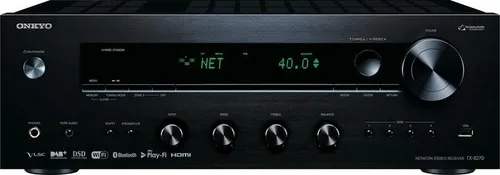 Onkyo TX-8270 Bluetooth Receiver, Schwarz - Hi-Fi-Stereoverstärker mit vielfältiger Konnektivität und 160 W/Kanal für ein beeindruckendes Klangerlebnis. Ideal für Musikliebhaber und Heimkino-Enthusiasten.