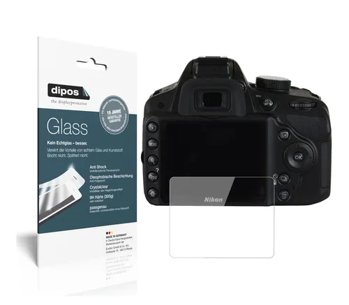 2x Schutzfolie für Nikon D3200 - Anti-Shock 9H Folie dipos Glass Kunststoffglas
