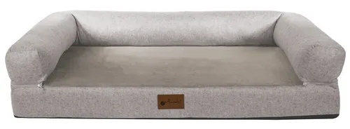 Petlando Alabama Ortho Stein - Orthopädisches Hundebett L 125 x 75 x 22 cm - Betten: Waschbares, orthopädisches Hundebett mit abnehmbarem Bezug für optimalen Komfort und Unterstützung, ideal für große Hunde.