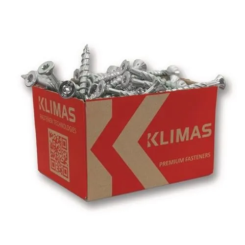 200er PACK(Stk) KLIMAS 417582 Spanplattenschr.5x90 Senkkopf hell verz.TORX KLIMA