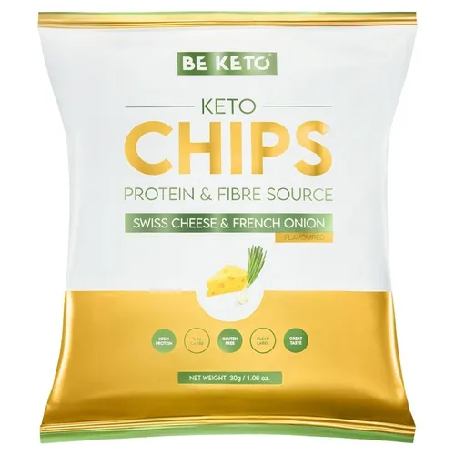 BeKeto Keto Chips Schweizer Käse & Französische Zwiebel, 30 g