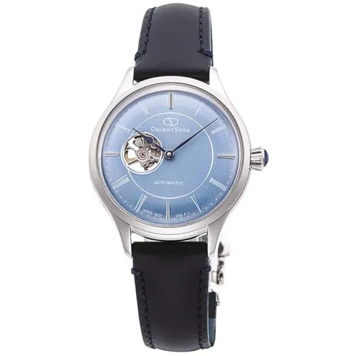 Orient Star RE-ND0012L00B Damen Armbanduhr Silber - Blau - Elegante Damenarmbanduhr mit Edelstahlgehäuse und blauem Ziffernblatt. Automatik-Uhrwerk für präzise Zeitmessung. Ideal für stilvolle Auftritte.