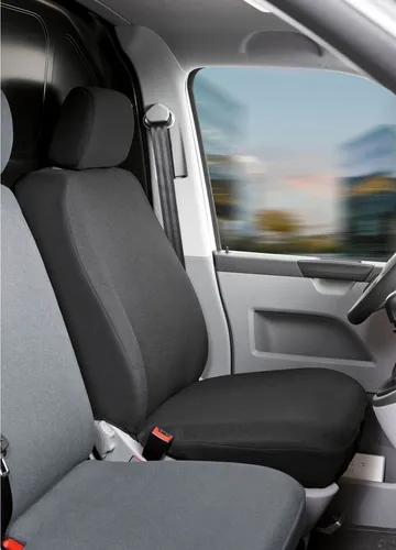 WALSER Autositzbezug Transporter VW T5 - Passgenau und strapazierfähig - Autositzbezüge für VW T5, passgenau, aus hochwertigem, leicht zu reinigendem Jacquard Material, schützt den Originalautositz optimal vor Verschmutzung und Abnutzung.
