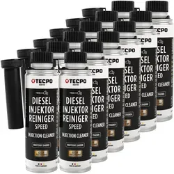 TECPO Diesel SPEED Injektor Reiniger Ester, 300 ml – 12er Pack - 12x 300 ml TECPO Diesel Injektor Reiniger für effektive Reinigung und optimale Schmierung des Dieselsystems. Ideal für moderne Dieselmotoren mit Direkteinspritzung und Common-Rail-Systemen.