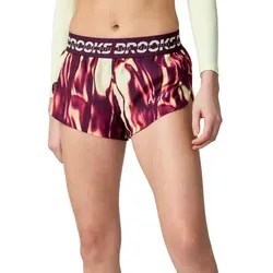 Brooks Damen PR Elite Split Short – Ultraleicht in Lila - Die Brooks PR Elite Split Short bietet ultraleichtes, atmungsaktives Material für maximale Bewegungsfreiheit beim Laufen. Perfekt für Wettkämpfe und Training mit integriertem Innenhose und elastischem Bund für individuellen Komfort.