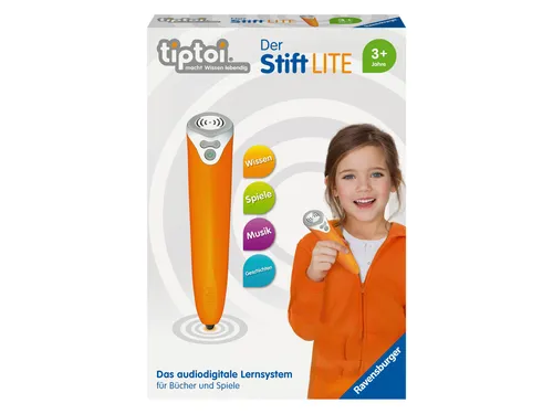 Ravensburger tiptoi® Stift »LITE« - Interaktives Lernvergnügen - Lernspiele mit USB-Verbindung, kompatibel mit allen tiptoi-Büchern und -Spielen (außer Create). Ideal für Kinder ab 3 Jahren, fördert spielerisches Lernen.