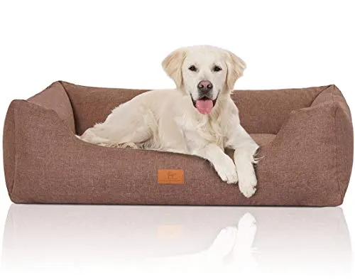 Knuffelwuff Hundebett Lotte XXL 120 x 85cm - Luxuriös und Waschmaschinenfest - Hundebett aus hochwertigem Velours, rutschfest und bequem. Mit abnehmbarem Bezug für einfache Reinigung - ideal für stilbewusste Hundebesitzer!