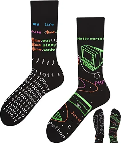 TODO Lustige Socken Damen und Herren, Coole Socken mit Motiv - Bunte, Mehrfarbige, Verrückte (39-42, Informatiker)