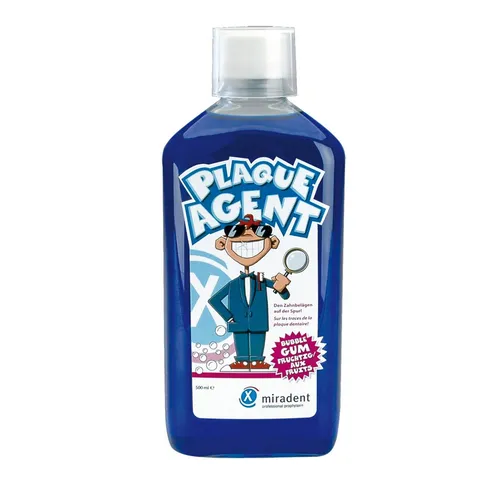 Miradent Plaquetest Lösung Agent 500 ml - rezeptfreie Mundspülung zur effektiven Plaque-Überprüfung und -Pflege