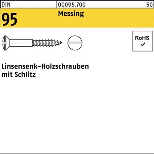 200er PACK(Stk)  000095700000030030 Holzschraube DIN 95 Linsensenkkopf Schlitz 3