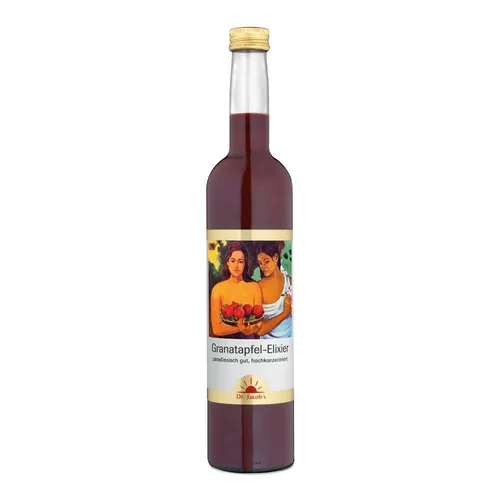 Dr. Jacob's Granatapfel-Elixier Original hochkonzentriert - 500 ml, enthält Saft von über 50 Granatäpfeln, hochwirksame Polyphenole für Gesundheit und Genuss