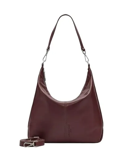 Liebeskind Berlin Paris Hobo M - Indian Sheep Pomegranate - Stilvolle Beuteltasche aus weichem Lammleder mit lässigem Knautsch-Effekt. Die Paris Hobo M bietet vielseitige Tragemöglichkeiten dank komfortabler Schulter- und Crossbody-Straps.