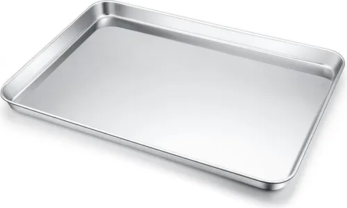 Onader Backblech Edelstahl Rechteckig 40,5x30,5cm – Spülmaschinenfest und Vielseitig - Praktisches Edelstahl-Backblech 40,5x30,5cm, ideal für Brot, Kekse, Pizza und mehr. Spülmaschinenfest und langlebig für müheloses Backen und einfache Reinigung.
