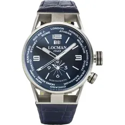 Locman Italy Montecristo World Dual Time Herrenuhr Titan 0508A02S-00BLWHPB - Herren-Armbanduhr mit analoger Anzeige, Titan-Gehäuse und Saphirglas. 10 ATM wasserdicht, ideal für Abenteurer und stilbewusste Träger.