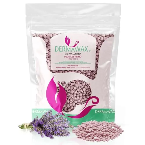 Dermawax - Premium Wachsperlen Mauve Jasmine für sanfte Haarentfernung ohne Wachsstreifen, für Profis und Heimgebrauch: für Beine, Gesicht, Arme, Bikini- und Intimbereich (1 kg, Mauve Jasmin)