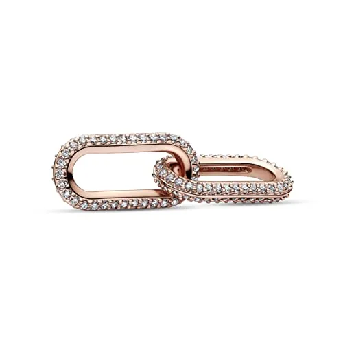 PANDORA ME Pavé Doppelter Styling-Link aus rosévergoldeter Metalllegierung, mit Cubic Zirkonia verziert, aus der PANDORA Me Collection, 789660C01