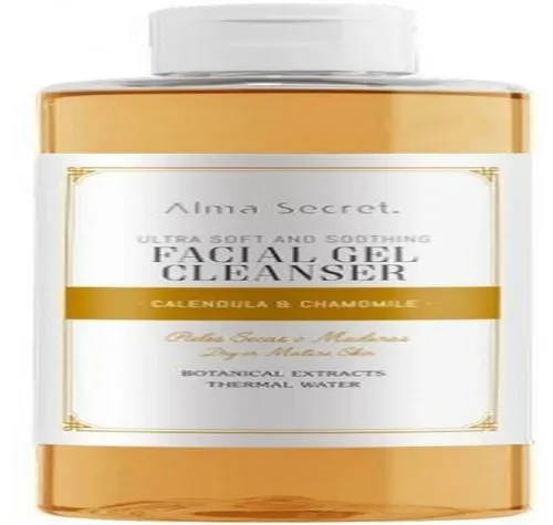 Alma Secret Gel Limpiador Calmante 200ml - Dusch- & Badeartikel: Beruhigendes Gesichtsreinigungsgel mit Kamille und Ringelblume, vegan und nicht an Tieren getestet, für eine sanfte und effektive Reinigung.
