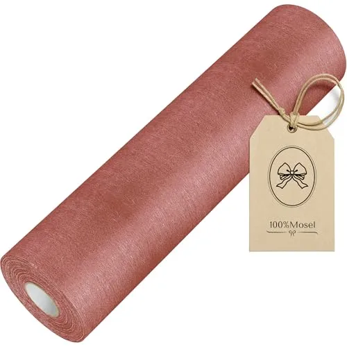 100%Mosel Vlies Tischläufer, in Altrosa / Dusky Pink (30 cm x 25 m), dekoratives Tischband, edle Tischdeko für Geburtstage & Hochzeiten, Bunte Dekoration zu besonderen Anlässen
