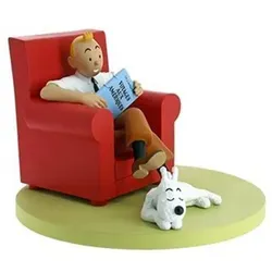 Tim und Struppi Statue - Das rote Sofa, original Moulinsart NEU - Aufstellfigur aus Resin, detailgetreue Nachbildung des roten Sessels aus Tim und Struppi, perfekt für Sammler und Fans der ikonischen Comicreihe.