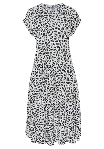 Lascana Damen Jerseykleid – Bequem und Stilvoll - Elegantes Jerseykleid mit rundem Halsausschnitt und kurzen Ärmeln. Der Gummizug in der Taille sorgt für eine perfekte Passform. Aus hochwertigem Viskosejersey, jedes Teil ein Unikat.
