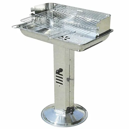 Edelstahl Gartengrill - Holzkohle Standgrill für Barbecue - Grilltyp: Säulengrill aus hochwertigem Edelstahl, freistehend und ideal für Gartenpartys. Mit 76 cm Höhe und modernem Design für unvergessliche Grillmomente.