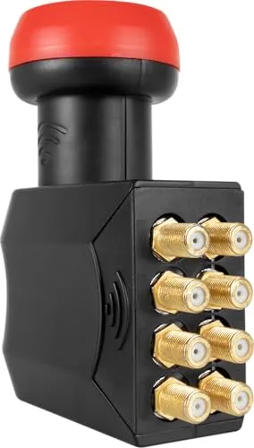 Megasat Diavolo Octo LNB – Universal LNB für 8 Teilnehmer - LNBs mit vergoldeten F-Anschlüssen und einem Rauschmaß von nur 0,1 dB, ideal für höchste Ansprüche und optimale Signalqualität.