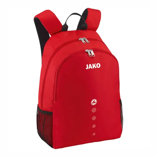 JAKO Rucksack Classico rot – Praktischer Alltagsbegleiter - Der JAKO Rucksack Classico aus robustem Polyester bietet viel Stauraum für Sportsachen und mehr. Mit cleverem Organizer und leichtgängigem 2-Wege-Reißverschluss ist er ideal für den täglichen Einsatz.