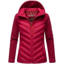 MARIKOO Damen Fleece Hybrid Jacke - Trekking Wanderjacke in Fuchsia - Funktionsjacken mit tailliertem Schnitt und Stepp- sowie Fleeceanteilen für optimalen Schutz und Beweglichkeit. Ideal für Outdoor-Aktivitäten und wechselhaftes Wetter.