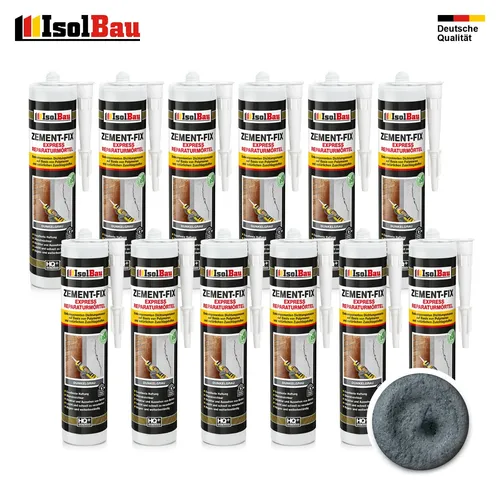 Reparaturmörtel Zement-Fix 12 x 300 ml Dunkelgrau Fugenmörtel Express Cement