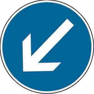 Verkehrszeichen - StVO Vorgeschriebene Fahrtrichtung 60 cm - Sicherheitsschilder aus robustem Aluminium, retroreflektierend für optimale Sichtbarkeit bei Nacht und schlechten Lichtverhältnissen.