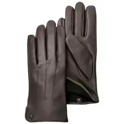 PEARLWOOD Lederhandschuhe Seitenschlitze für komfortables Anziehen braun 7,5