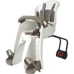 POLISPORT Bilby Junior FF - Kinderfahrradsitz Rahmenmontage in Creme/Braun - Der POLISPORT Bilby Junior FF ist der perfekte Front-Kindersitz für Fahrräder, geeignet für Kinder von 9 bis 15 kg. Mit verstellbarem 5-Punkt-Gurt und Fußstütze bietet er sicheren Komfort auf kurzen Strecken.