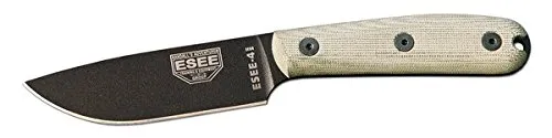 ESEE ES4HM Unisex – Erwachsene, Outdoormesser | Klingenlänge: 11.13 cm, Grün Griff: Micarta, Model 4 with Modified Handle, Mehrfarbig, normal